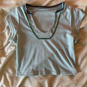 Light blue crop top